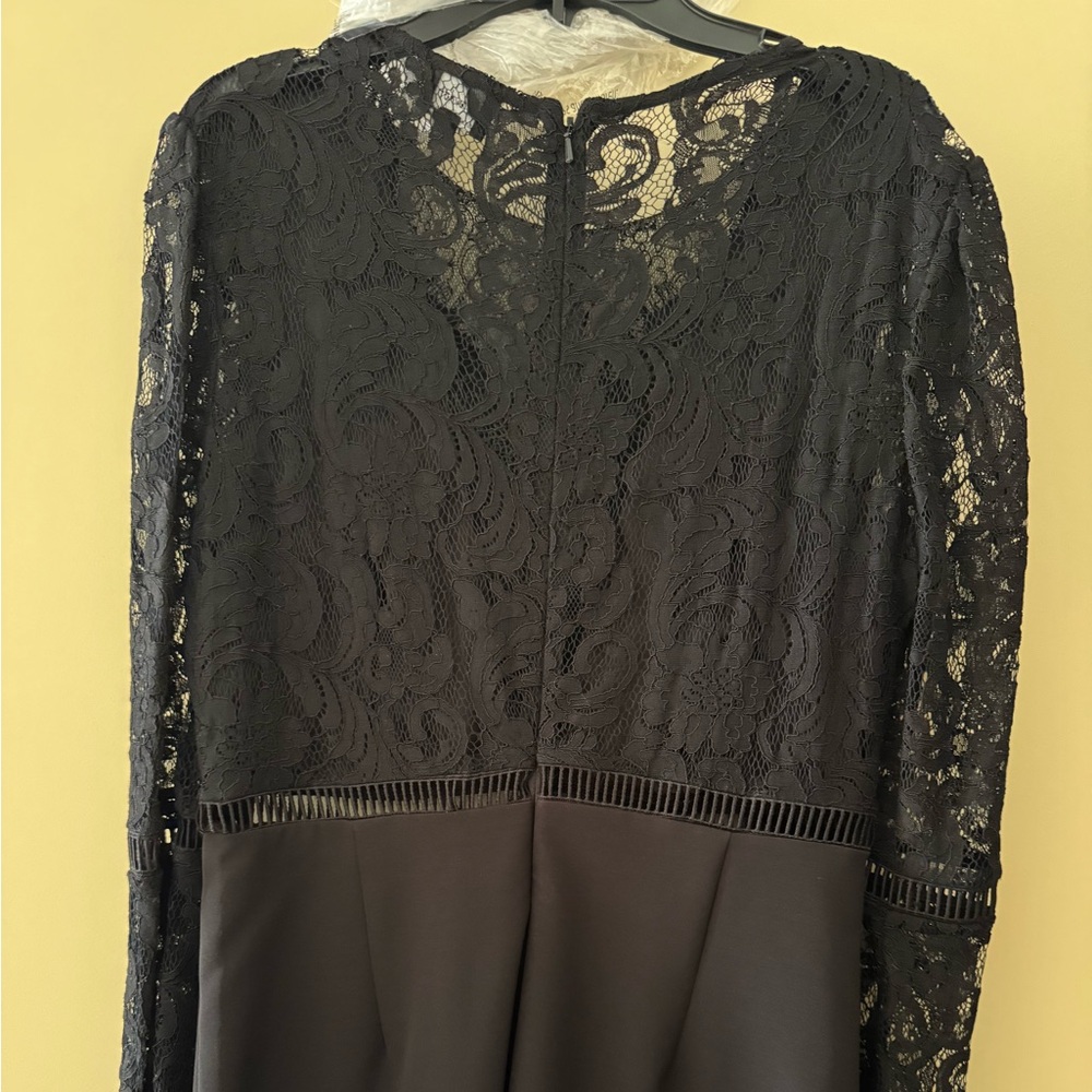 Bardot Faedra Black Lace Long Sleeve Pencil Cocktail Midi Dress. Size 6. - Picture 4 of 9